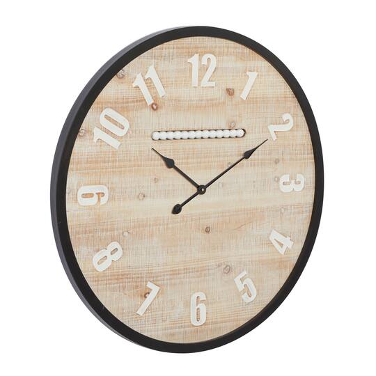 Brown Farmhouse Wood Wall Clock
